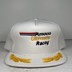 CalHead Amoco Ultimate Racing White Mesh‎ Back Snapback Hat